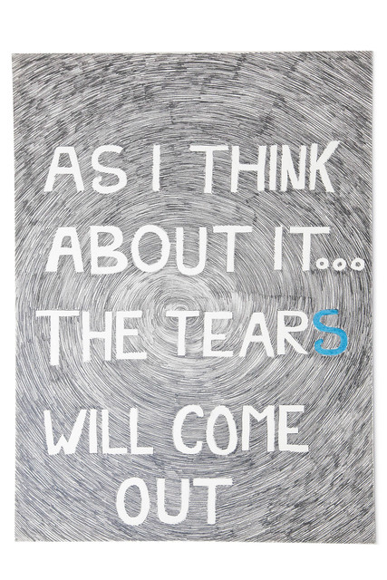 Jean-Luc Vilmouth, ‘Sans titre (As I Think...)’, 2013, Drawing, Collage or other Work on Paper, Paper, colored pencils on paper, Jousse Entreprise