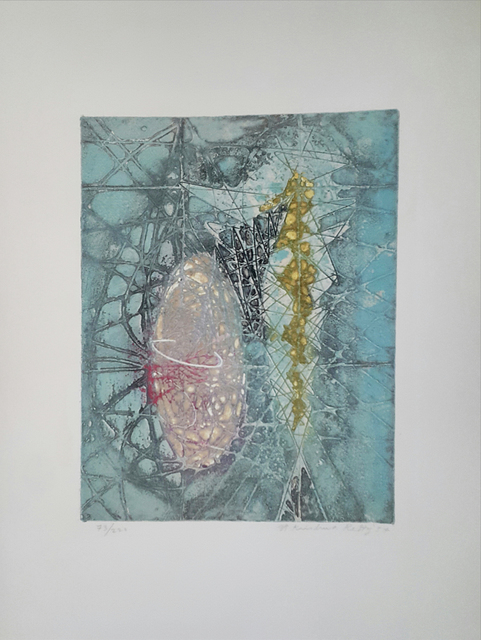 Krishna Reddy, ‘Bull and Man’, 1957, Print, Color viscosity, Art Works Paris Seoul Gallery