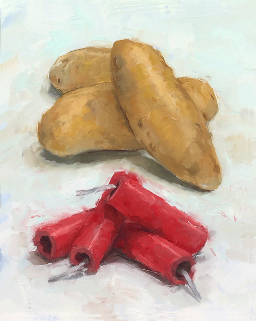 Tom Giesler, ‘Health Study 12: firecracker fingerling potato’, 2020, Painting, Oil on panel, McVarish Gallery