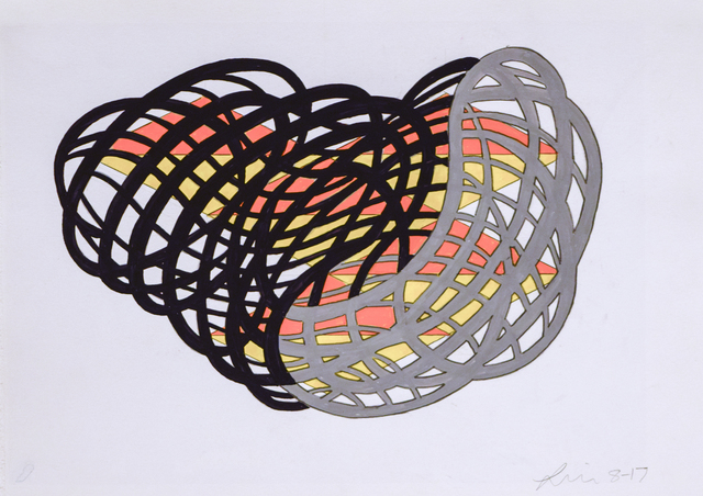 Linda Fleming, ‘Gouache Wall Drawing (black, gray, orange)’, 2017, Robischon Gallery