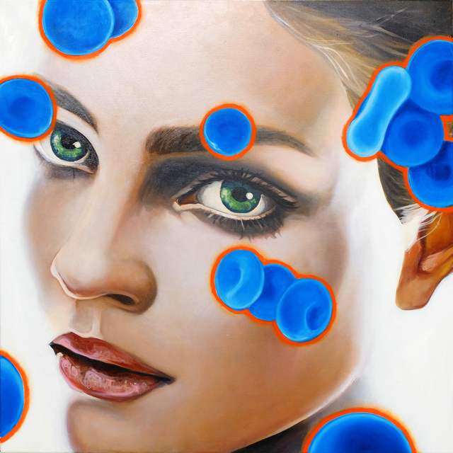 Manzur Kargar, ‘Blue Blood Cells 6’, Isabella Garrucho Fine Art