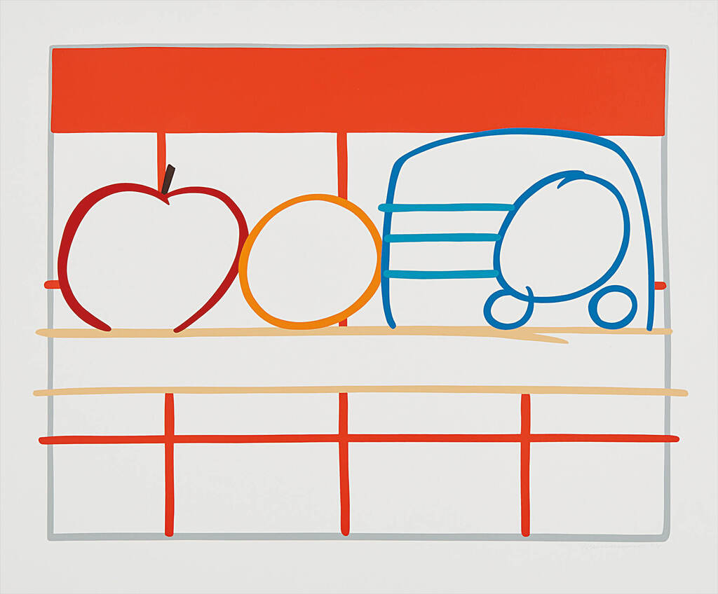 Tom Wesselman - Still Life with Apple, Orange and Radio