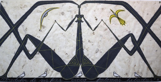 José Bedia, ‘Alrededor De Sus Pies Cinco Palomas heladas’, 2014, MLA Gallery