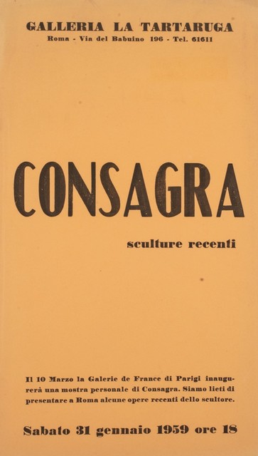 Pietro Consagra, ‘Sculture recenti’, 1959, Finarte