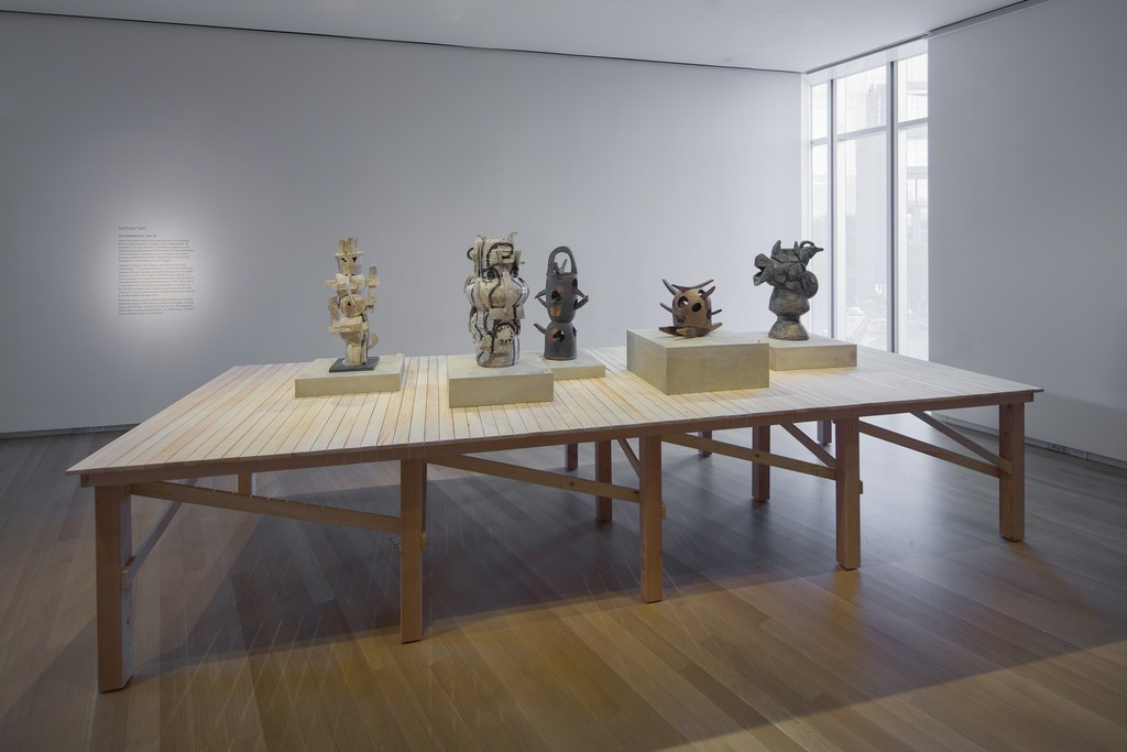 Installation view of 'Voulkos: The Breakthrough Years', 2016. Photo by Butcher Walsh. Courtesy of the Museum of Arts and Design. Installation view of 'Voulkos: The Breakthrough Years', 2016. Photo by Butcher Walsh. Courtesy of the Museum of Arts and Design.