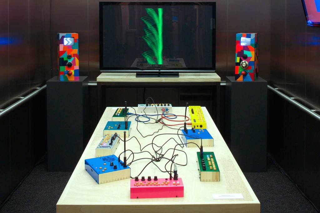 Installation view, Elevator Music 30: Critter & Guitari, Tang Teaching Museum, 2016 Installation view, Elevator Music 30: Critter & Guitari, Tang Teaching Museum, 2016