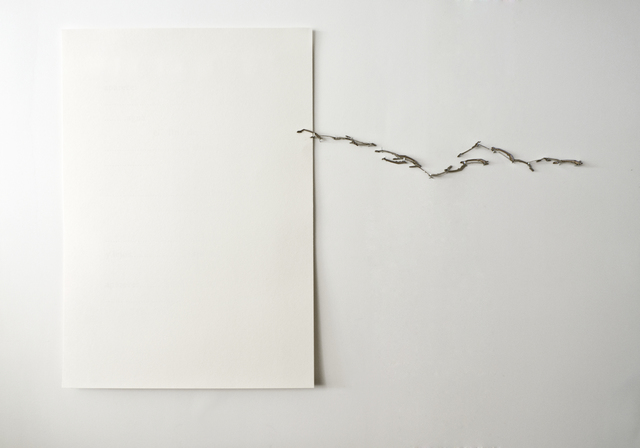 Sandra Nakamura, ‘Última línea’, 2014, Mixed Media, White ink on paper, typewriter parts, Wu Galeria
