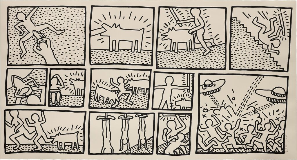 Keith Haring - The Blueprint Drawings: plate 1 (L. pp. 174-175)
