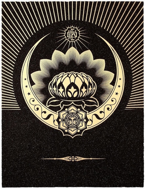 Shepard Fairey (OBEY), ‘Obey Lotus Crescent (Black / Gold)’, 2013, Gregg Shienbaum Fine Art