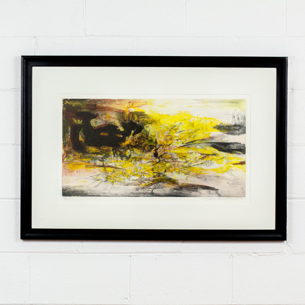 Zao Wou-Ki "JAUNE NOIR 12" 1968, Zao Wou-Ki "JAUNE NOIR 12" 1968,