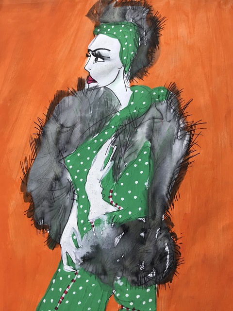 Louise Allen, ‘Woman Ready to Go Out’, 2021, Painting, Acrylic on canvas, Maggio Art Consultancy