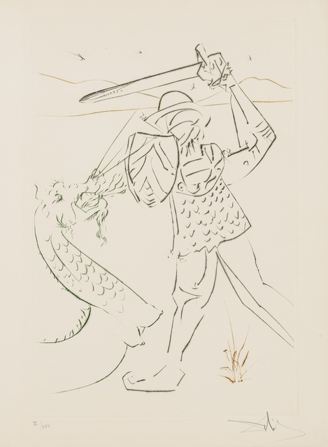 Salvador Dalí, ‘La quête du Graal (Field 75-9; M&L 778-789b)’, 1975, Books and Portfolios, The complete set of 12 drypoints printed in colours, Forum Auctions