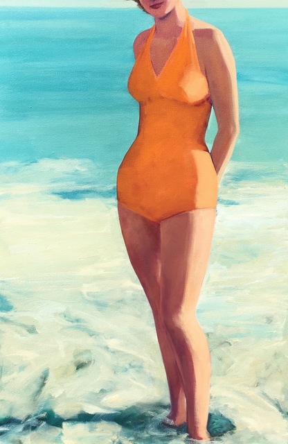 orange bathing suit