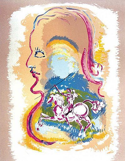 Salvador Dalí, ‘Salvador Dali Dream of a Horseman Lithograph on Paper contemporary art’, 1980, Painting, Lithograph, Modern Artifact