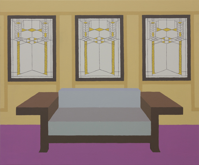 Zsofia Schweger, ‘Living Room at the Frederick C. Robie House by Frank Lloyd Wright in Chicago, Illinois’, 2019, Painting, Acrylic on canvas, Sapar Contemporary