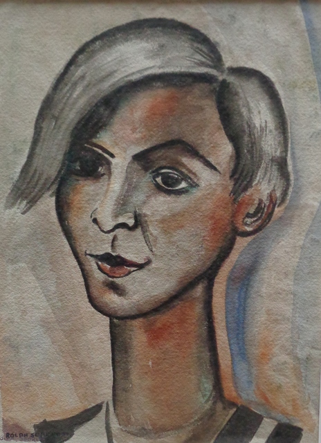 Rolph Scarlett, ‘Portrait of Young Man’, ca. 1920, Painting, Gouache on paper, Lawrence Fine Art