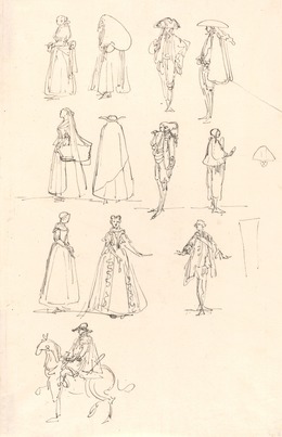 Luis Paret y Alcázar, ‘Historical Costumes’, 1780, Drawing, Collage or other Work on Paper, Pen and black ink on laid paper, National Gallery of Art, Washington, D.C.