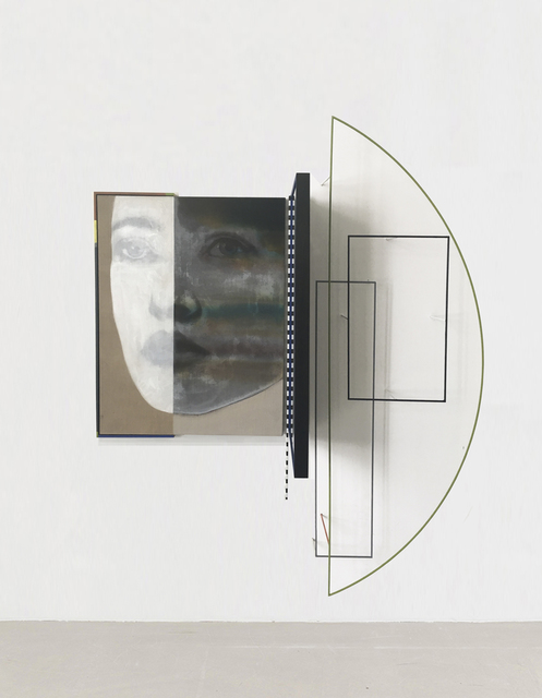 Matthias Bitzer, ‘Untitled’, 2017, Painting, Acrylic and ink on canvas, metal, glass, paint, Kadel Willborn