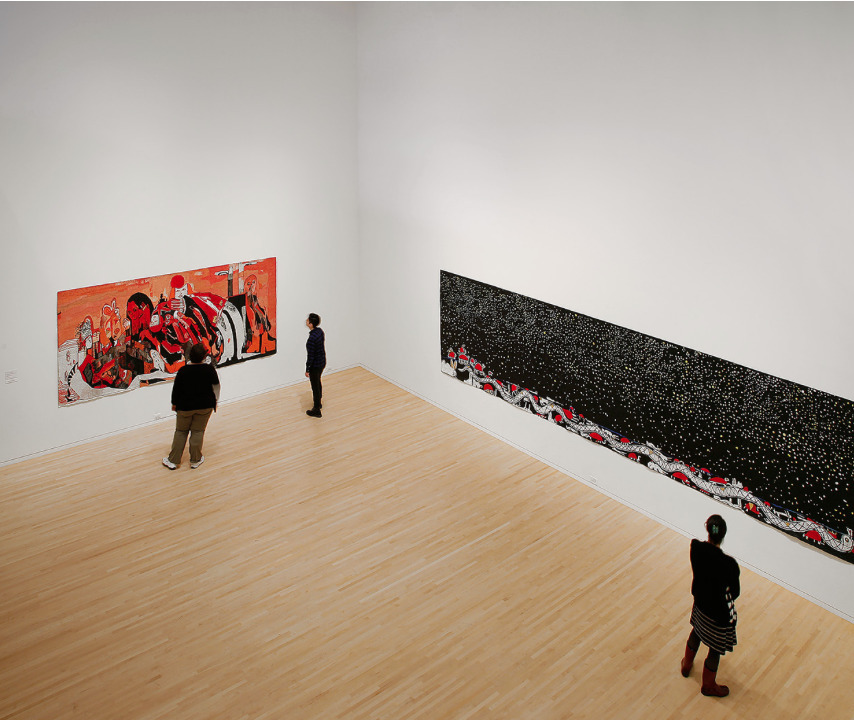Installation view of "Summer Wheat: Full Circle." Photo: Mark Woods. Installation view of "Summer Wheat: Full Circle." Photo: Mark Woods.