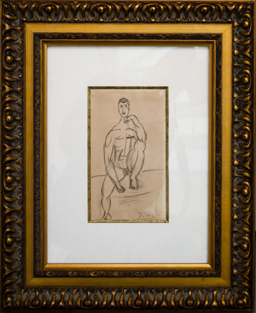 Pablo Picasso, ‘Homme Assis’, 1918, Drawing, Collage or other Work on Paper, Pencil on paper, David Benrimon Fine Art