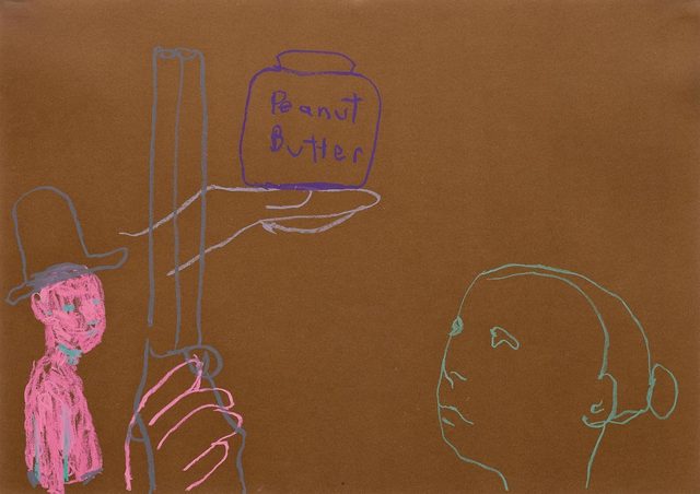 Ryan Mendoza, ‘Untitled (Peantbutter)’, 2003, Drawing, Collage or other Work on Paper, Oil charcol on coloured paper, Koller Auctions