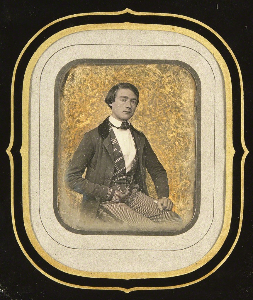 Anonymous. Young Frenchman with gilt background, 1847. Sixth-plate French daguerreotype. Collection of Michael Mattis and Judy Hochberg. Anonymous. Young Frenchman with gilt background, 1847. Sixth-plate French daguerreotype. Collection of Michael Mattis and Judy Hochberg.