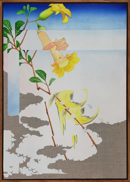 Lennart Rieder, ‘Double Bird II (after Hiroshige) ’, 2020, Painting, Oil on canvas, 532 Gallery Thomas Jaeckel