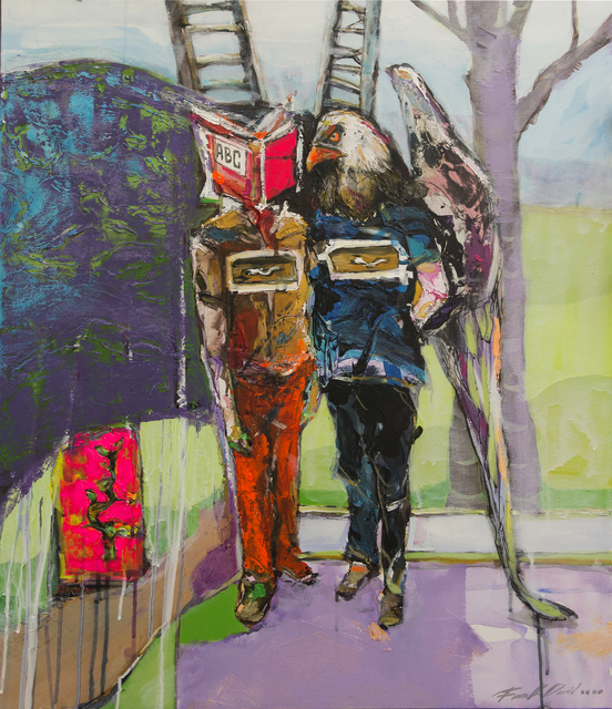 Frank David Valdés, ‘El maestro /The Teacher’, 2020, Painting, Mixed media on canvas, ArteMorfosis - Cuban Art Platform