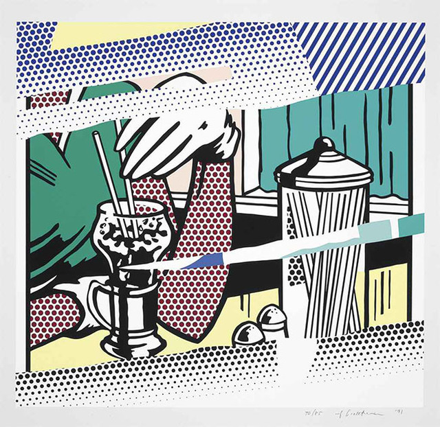 Roy Lichtenstein, ‘REFLECTIONS ON SODA FOUNTAIN’, 1991, Print, Screenprint in colors, on Rives BFK. (C. 257; G. 1498), Marcel Katz Art