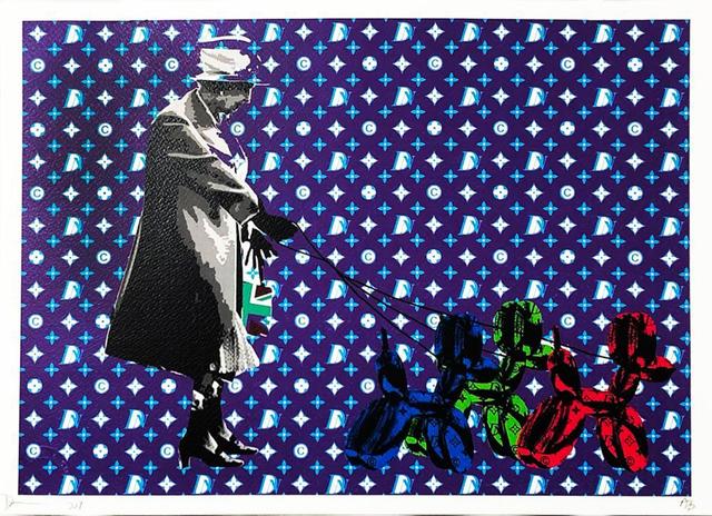 Death NYC, ‘Queen Walking Koons’, 2017, Print, Offset print on textured fine art watercolor paper, Samhart Gallery