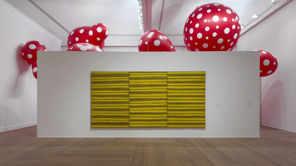 Installation View at Moderna Museet/ArkDes, Stockholm, as a part of the exhibition Yayoi Kusama – In Infinity, 2016. © Yayoi Kusama. Courtesy of Ota Fine Arts, Tokyo/Singapore, Victoria Miro Gallery, London, David Zwirner, New York. Photo: Åsa Lundén/Moderna Museet Installation View at Moderna Museet/ArkDes, Stockholm, as a part of the exhibition Yayoi Kusama – In Infinity, 2016. © Yayoi Kusama. Courtesy of Ota Fine Arts, Tokyo/Singapore, Victoria Miro Gallery, London, David Zwirner, New York. Photo: Åsa Lundén/Moderna Museet