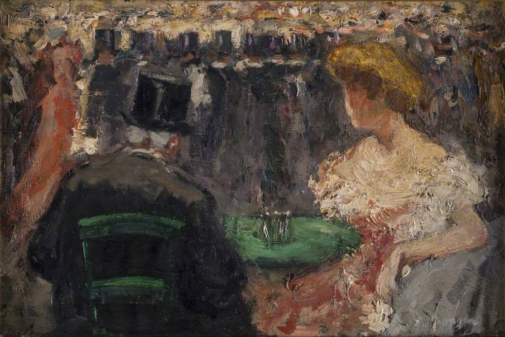 Kees van Dongen, "Moulin-Rouge ou le Promenoir (Au cafe), 1904, oil on canvas, collection Plaussu, courtesy Galerie de la Presidence, Paris.
Presently on view at Musée de Montmartre Kees van Dongen, "Moulin-Rouge ou le Promenoir (Au cafe), 1904, oil on canvas, collection Plaussu, courtesy Galerie de la Presidence, Paris.
Presently on view at Musée de Montmartre