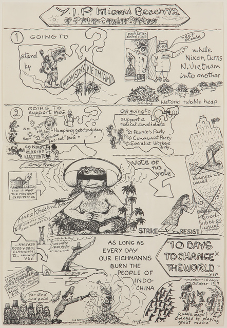 Öyvind Fahlström, ‘Design for a Poster (Y.I.P. Miami)’, 1972, Drawing, Collage or other Work on Paper, Ink on paper, Aurel Scheibler