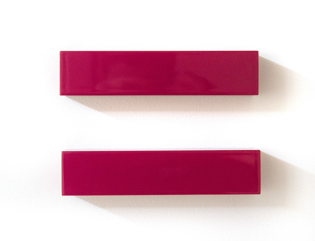 Lori Cozen-Geller, ‘Synchrony - bright, glossy, fuchsia, smooth surfaced, abstract, wall sculpture’, 2016, Sculpture, Automotive Paint on Wood and Laminate, Oeno Gallery