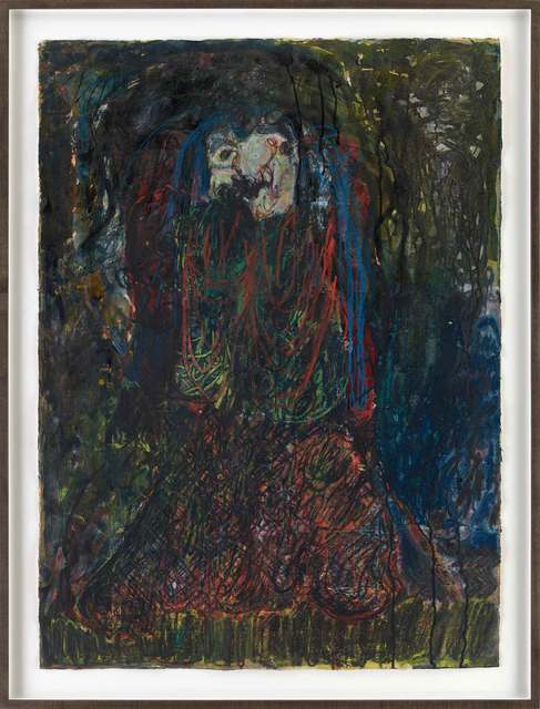 Peter Linde Busk, ‘Out of the Blue and into the Black’, 2016, Drawing, Collage or other Work on Paper, Acrylic and crayon on paper, Galleri Bo Bjerggaard