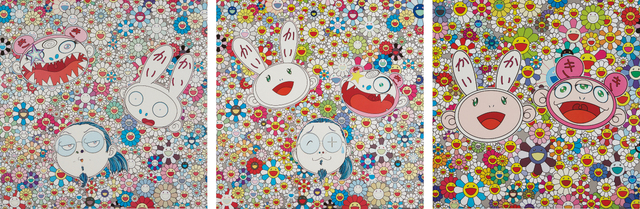 Takashi Murakami, ‘Kaikai and Kiki: Lots of Fun; Kaikai Kiki and Me-For Better Or Worse, In Good Times and Bad. The Weather Is Fine; and Kaikai Kiki and Me - The Shocking Truth Revealed!’, 2009-2010, Phillips
