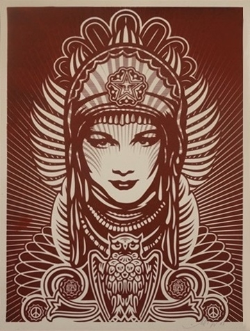 Shepard Fairey, ‘Peace Goddess Burgundy’, 2008, Print, Screen Print on Fine Art Paper, Art276