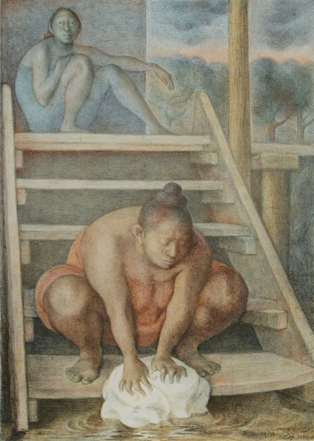 Francisco Zúñiga, ‘La escalera’, 1986, Print, Lithograph in colors, Heritage Auctions