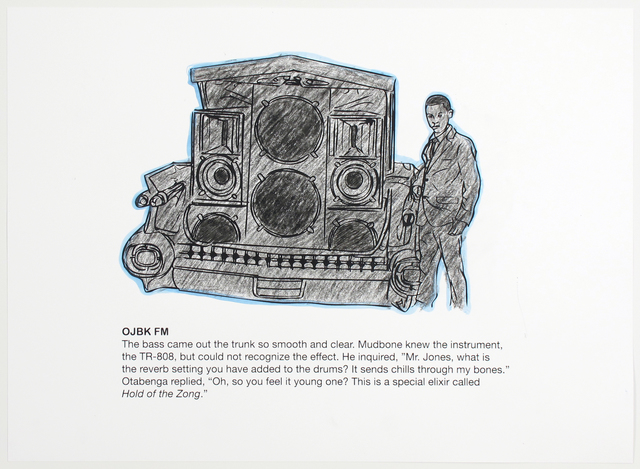 Otabenga Jones & Associates, ‘OJBK FM (Coloring Page)’, 2017, Print, Silkscreen with hand coloring, Inman Gallery