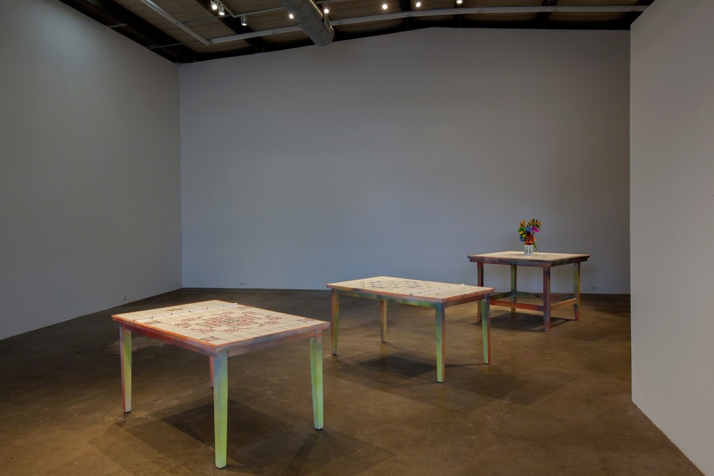Cassandra Emswiler Burd, Flowers of War, 2015, installation view at Erin Cluley Gallery. Cassandra Emswiler Burd, Flowers of War, 2015, installation view at Erin Cluley Gallery.
