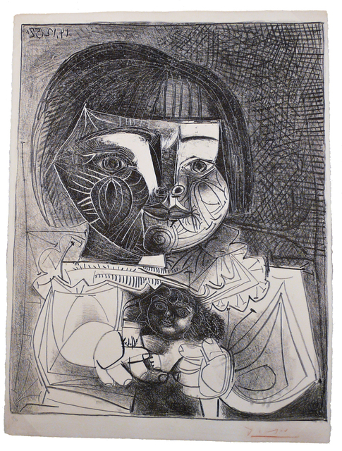 Pablo Picasso, ‘Paloma et sa Poupée sur Fond Noir’, 1952, John Szoke