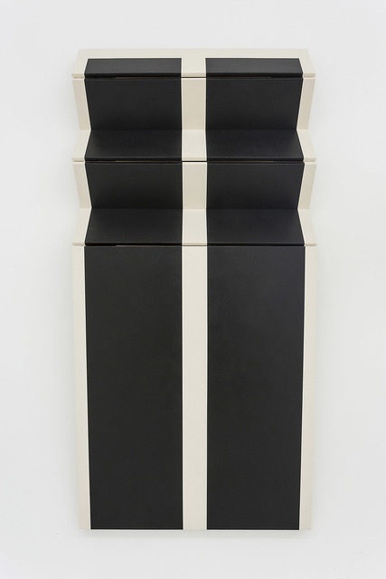 Robert William Moreland, ‘Untitled Two ’, 2016, Painting, Paint and drop cloth on wood with tacks and leather hinges, The Hole