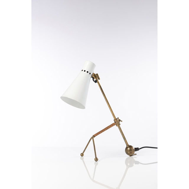 Tapio Wirkkala, ‘Model KØ- 11, Table lamp or wall lamp’, 1957, Design/Decorative Art, Métal peint, cuir et laiton, PIASA