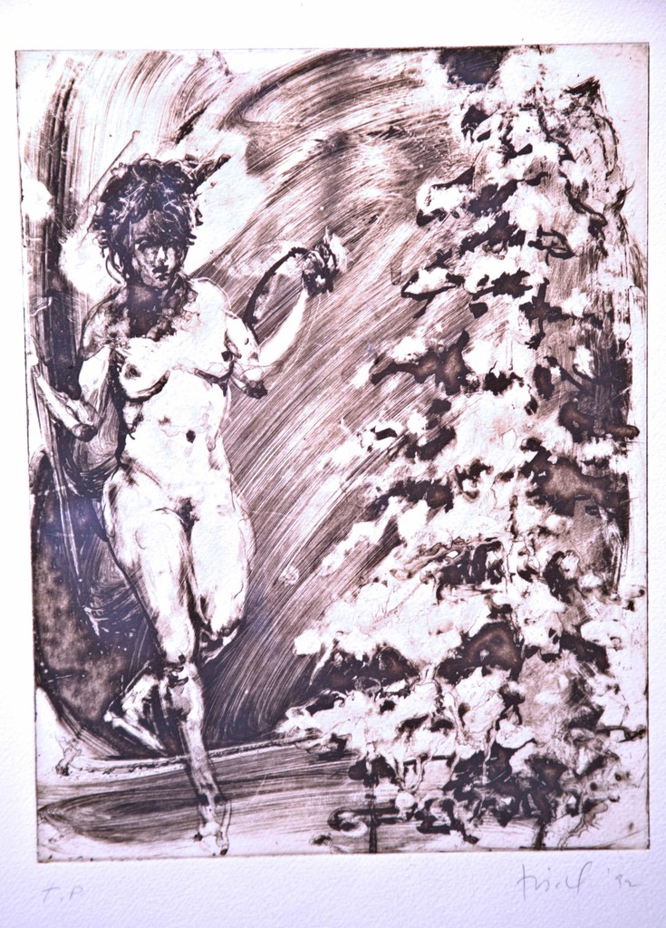 Eric Fischl "Jump rope" 1992, Unique color trail proof etching Eric Fischl "Jump rope" 1992, Unique color trail proof etching
