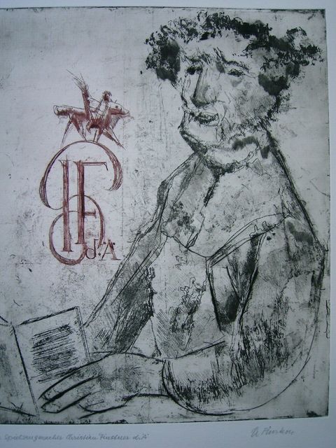 Alfred Finsterer, ‘Der Spielzeugmacher Christian Finsterer d. Ä.’, 1974, Print, Color etching and aquatint, Sylvan Cole Gallery