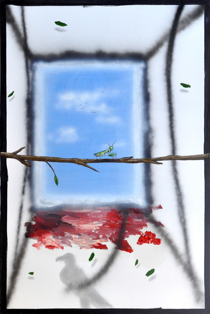 Stéphane Pencréac'h, ‘La Mante religieuse ’, 2017, Painting, Oil painting, spray paint and crayon on canvas, Mazel Galerie