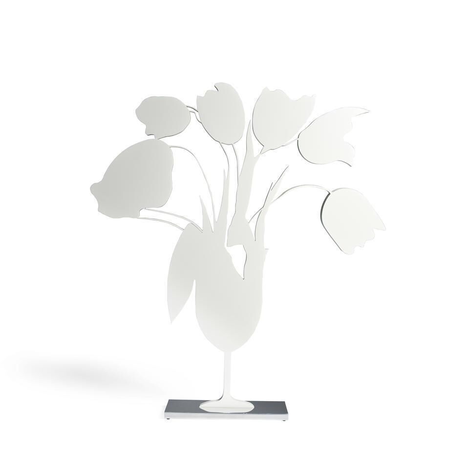 Donald Sultan - White Tulips and Vase, April 4, 2014