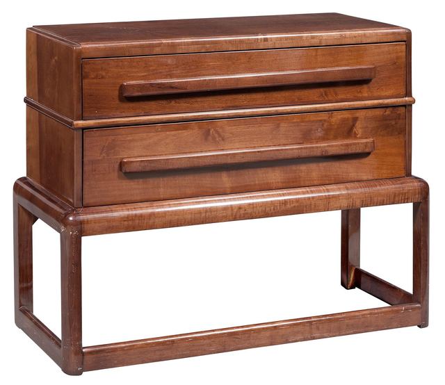 ‘Art Moderne Mahogany Chest on Stand’, 1940s, Design/Decorative Art, Rectangular with two long drawers., Doyle