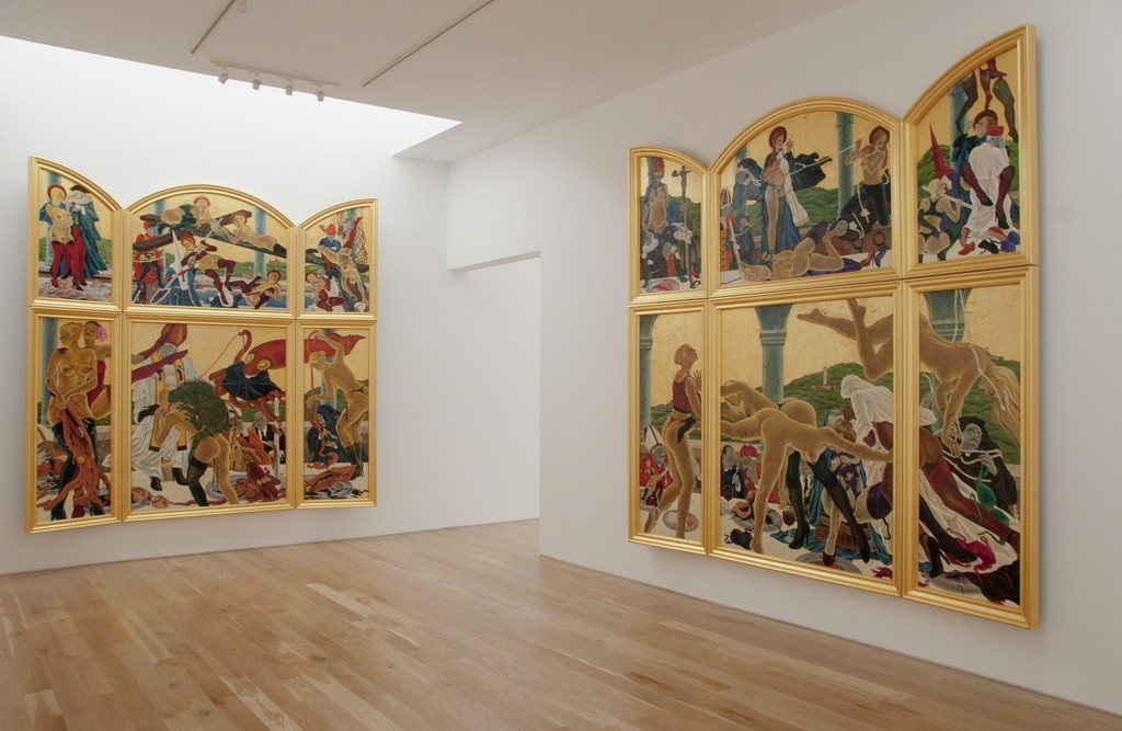 Installation view of Masami Teraoka, "The Cloisters Last Supper," 2012 Installation view of Masami Teraoka, "The Cloisters Last Supper," 2012