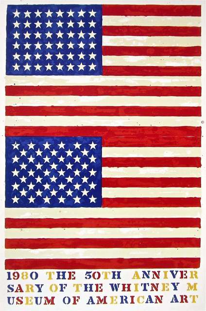 Jasper Johns, ‘Double Flag, 1980 Whitney Museum of American Art Exhibition Poster’, 1979-1980, Print, Lithograph on wove paper, Art Commerce